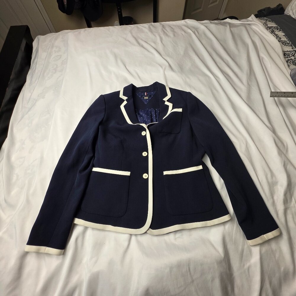 Tommy Hilfiger Navy Blazer with White Trim